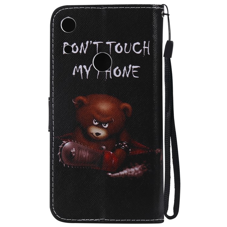 Pattern Printing Wallet Stand Leather Phone Case for Huawei Honor 8A/Y6 (2019) - Bear-3