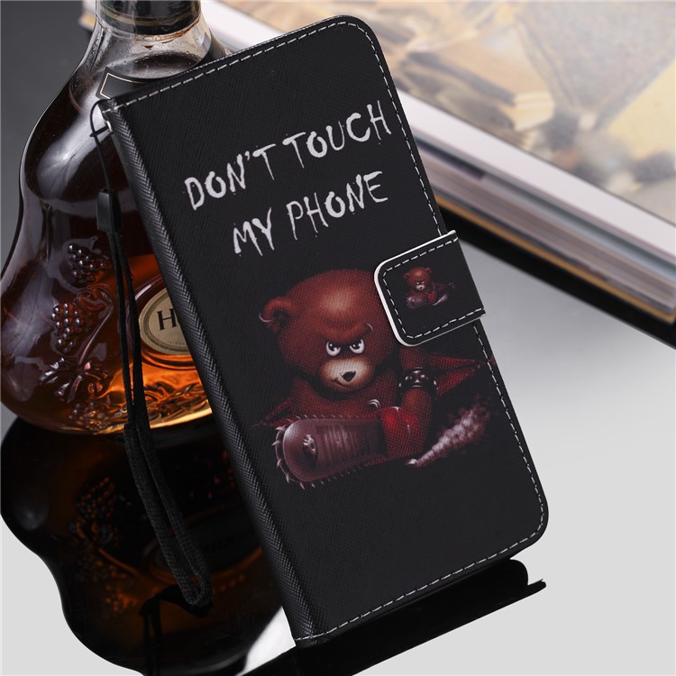 Pattern Printing Wallet Stand Leather Phone Case for Huawei Honor 8A/Y6 (2019) - Bear-9