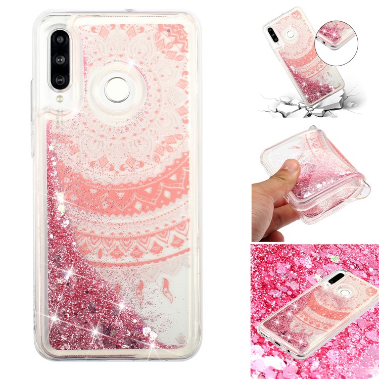 For Huawei P30 Lite / nova 4e Moving Glitter Powder Sequins Patterned TPU Protection Case - Mandala-1