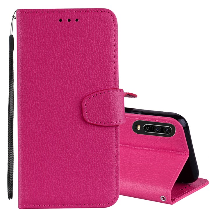 Litchi Skin Wallet Leather Stand Case for Huawei P30 - Rose-1