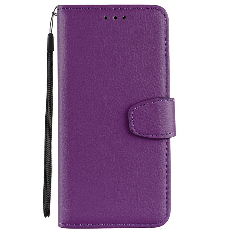 Litchi Skin Wallet Leather Stand Case for Huawei P30 - Purple-2