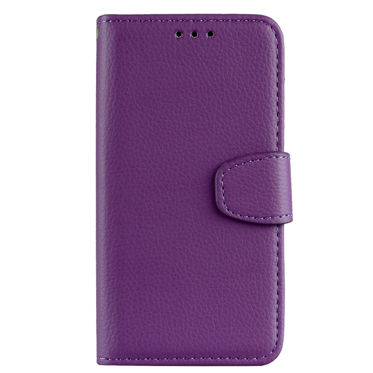 Litchi Skin Wallet Leather Stand Case for Huawei P30 - Purple-3