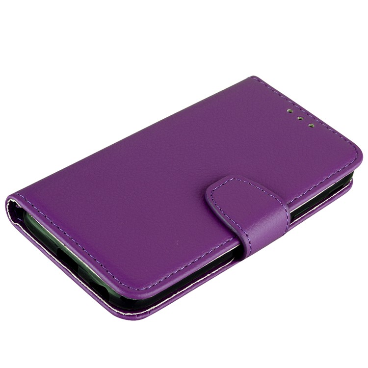 Litchi Skin Wallet Leather Stand Case for Huawei P30 - Purple-6