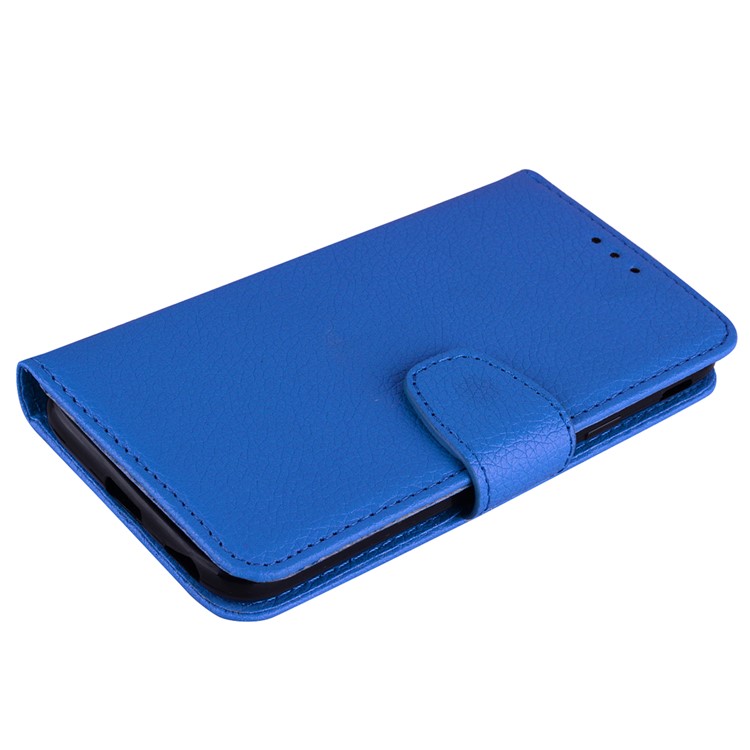 Litchi Skin Wallet Leather Stand Case for Huawei P30 - Blue-6