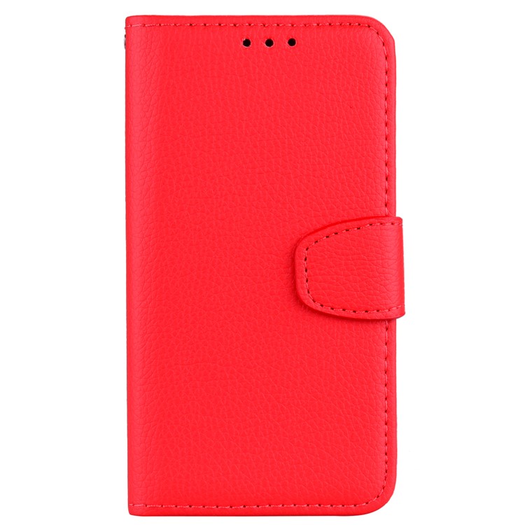 Litchi Skin Wallet Leather Stand Case for Huawei P30 Lite / nova 4e - Red-3