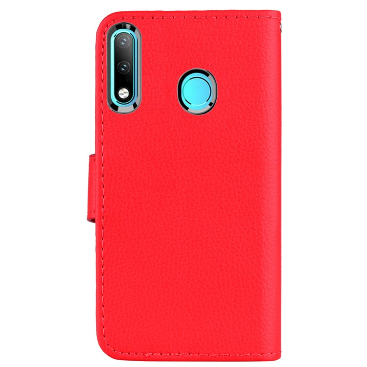 Litchi Skin Wallet Leather Stand Case for Huawei P30 Lite / nova 4e - Red-4