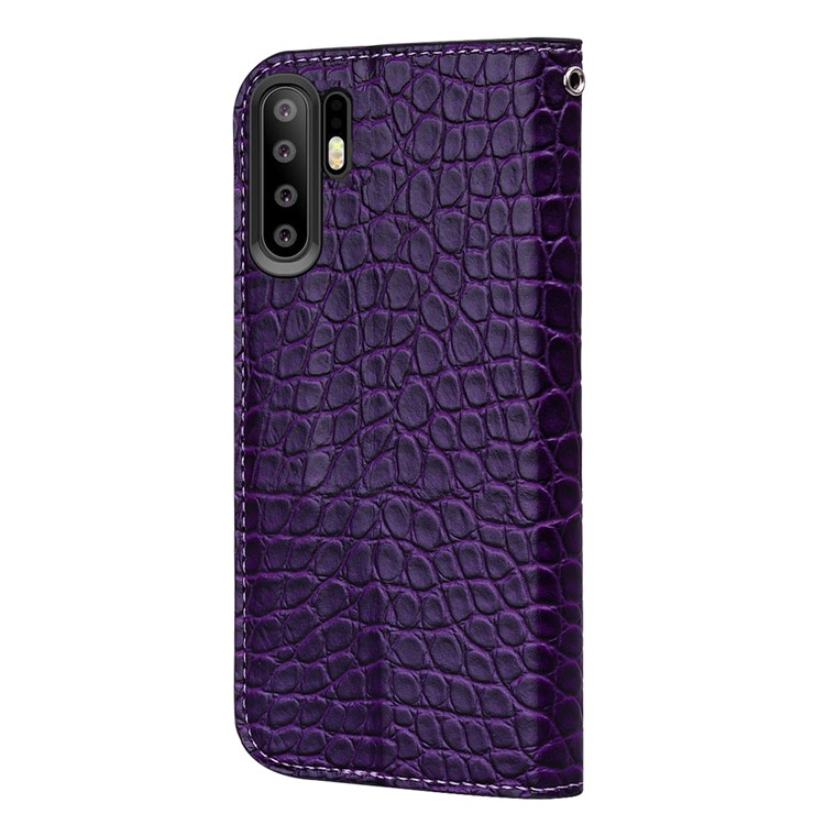 Glittery Sequins PU Leather Case Auto-absorbed Phone Cover for Huawei P30 Pro - Purple-3