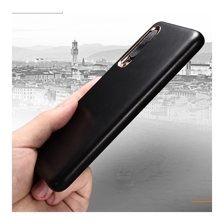 XOOMZ Luxury Genuine Leather Coated PC Mobile Cover for Huawei P30 - Black-2