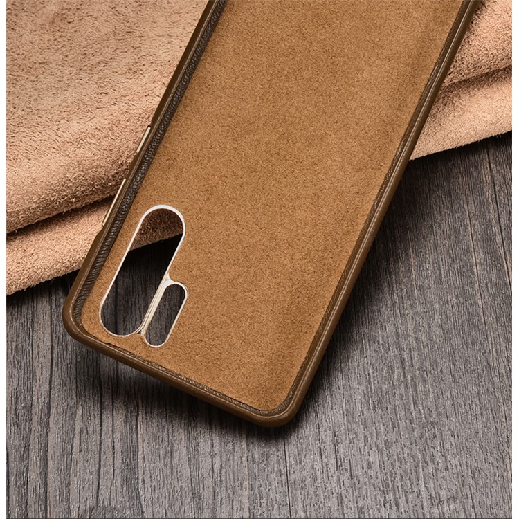 XOOMZ Luxury Genuine Leather Coated PC Mobile Cover for Huawei P30 Pro - Brown-4