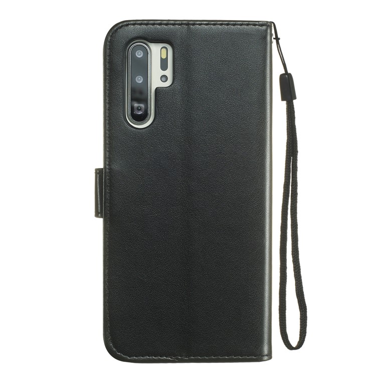 For Huawei P30 Pro Imprint Flower Leather Wallet Case Phone Cover - Black-11