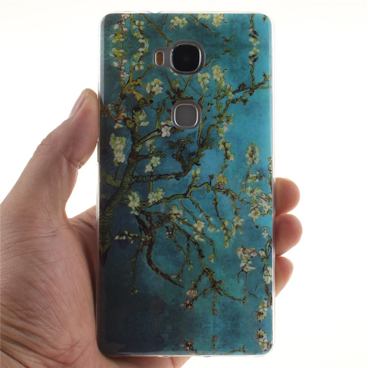 IMD TPU Skin Cover for Huawei Honor Play 5X/Honor 5X - Wintersweet Flowers-5