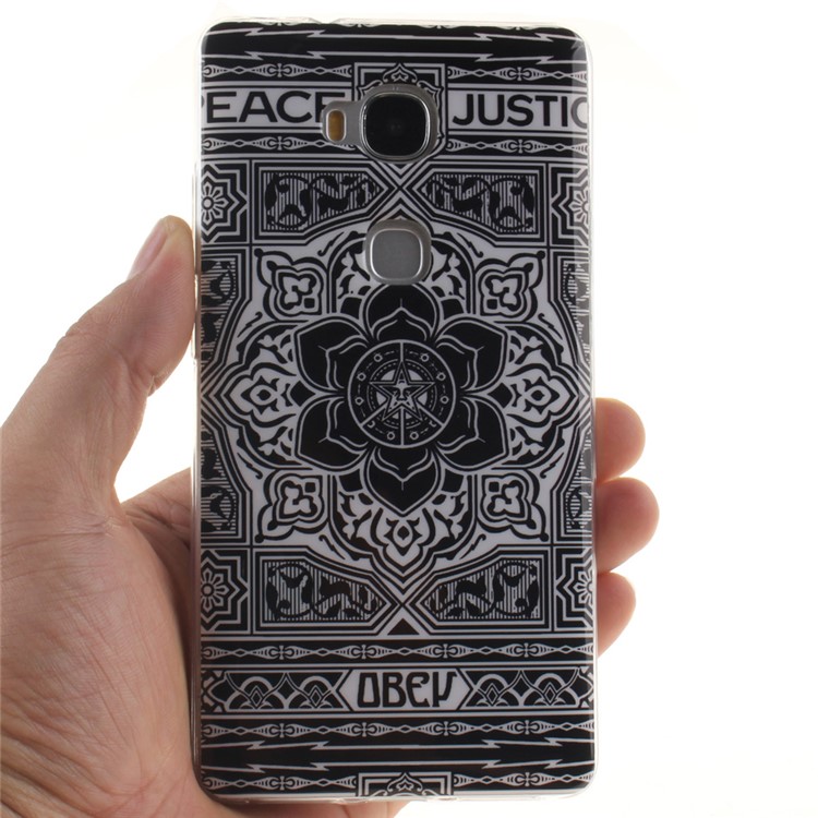 Glossy IMD TPU Protective Case for Huawei Honor Play 5X/Honor 5X - Yen Pattern-5