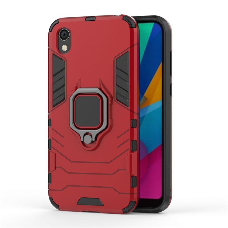 Cool Guard Ring Holder Kickstand PC TPU Hybrid Case for Huawei Honor 8S / Y5 (2019) - Red-2
