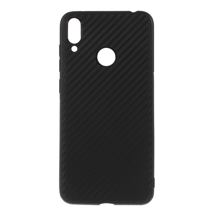 Carbon Fiber Brushed TPU Mobile Phone Shell for Huawei Y7 Prime (2019) - Black-1