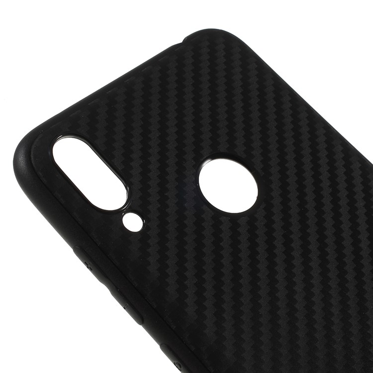 Carbon Fiber Brushed TPU Mobile Phone Shell for Huawei Y7 Prime (2019) - Black-4