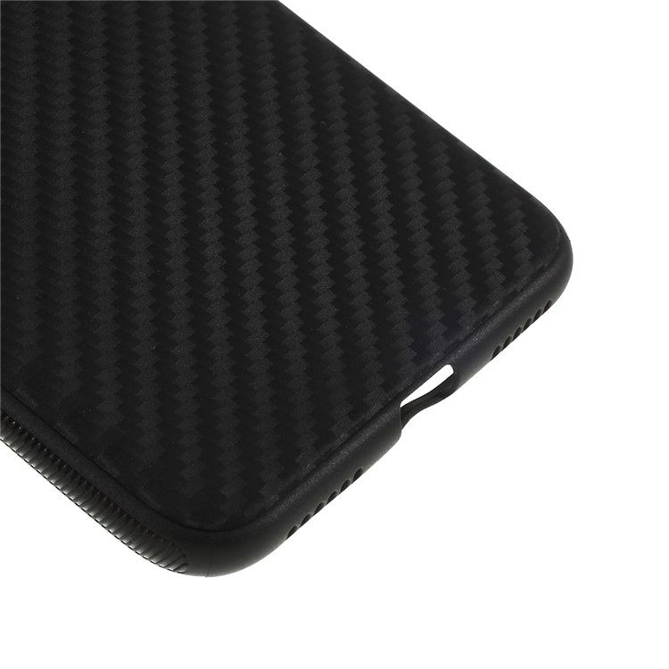 Carbon Fiber Brushed TPU Mobile Phone Shell for Huawei Y7 Prime (2019) - Black-5