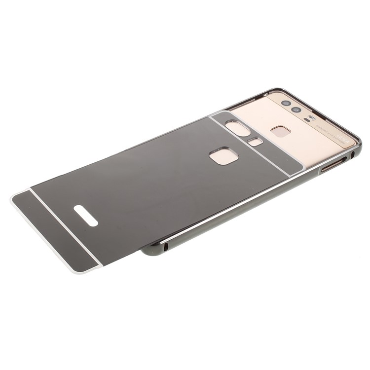 Sliding Metal Frame Plastic Case for Huawei P9 - Black-3