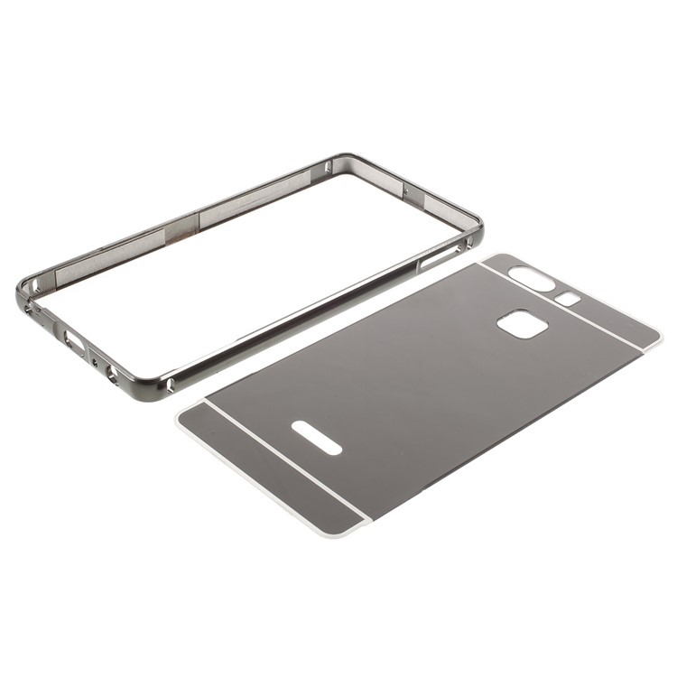 Sliding Metal Frame Plastic Case for Huawei P9 - Black-4