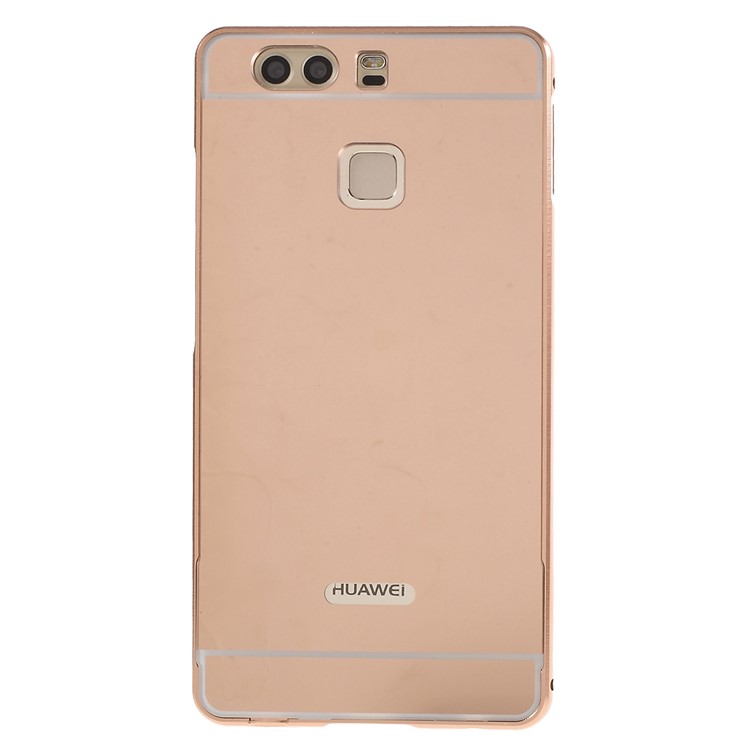 Sliding Metal Frame Plastic Case Shell for Huawei P9 - Rose Gold-2