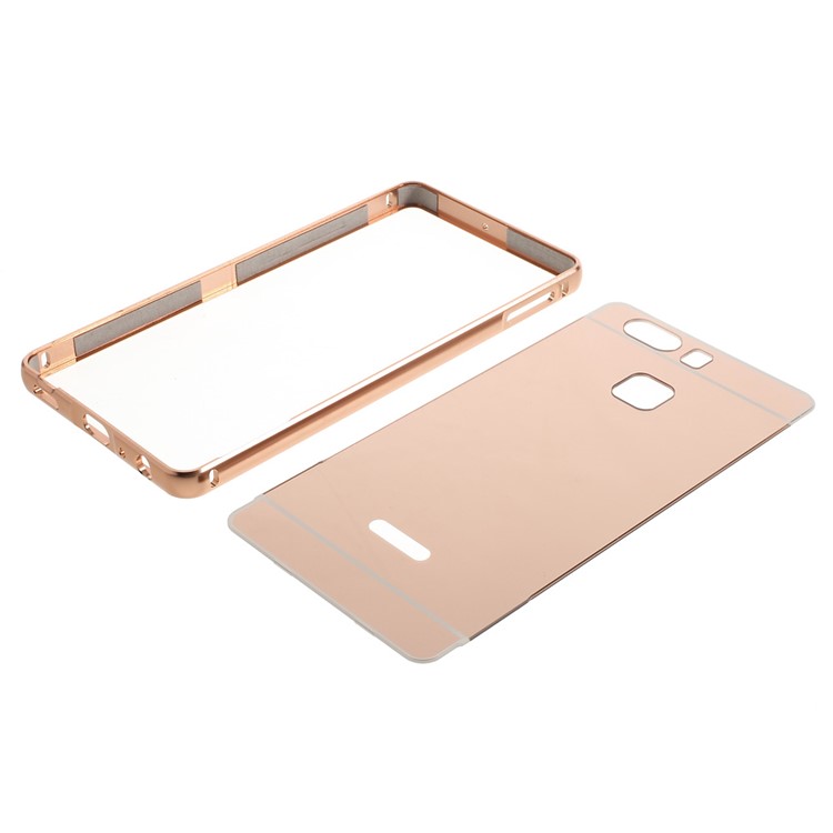 Sliding Metal Frame Plastic Case Shell for Huawei P9 - Rose Gold-5