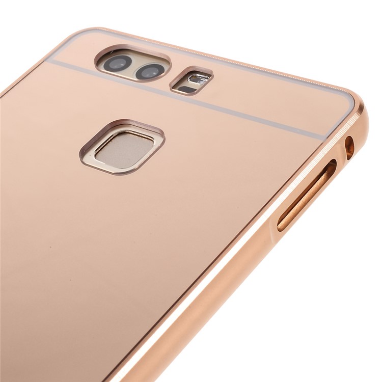 Sliding Metal Frame Plastic Case Shell for Huawei P9 - Rose Gold-6
