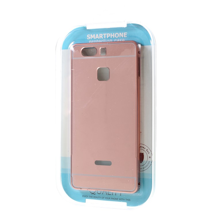 Sliding Metal Frame Plastic Case Shell for Huawei P9 - Rose Gold-9