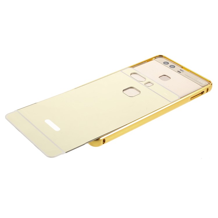 Sliding Metal Frame Plastic Shell for Huawei P9 - Champagne Gold-4
