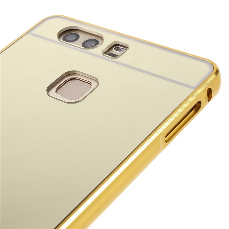 Sliding Metal Frame Plastic Shell for Huawei P9 - Champagne Gold-6
