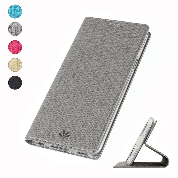 VILI DMX Cross Textre Texture Court de Cartre de Cardre Couverture Pour Huawei Y6 (2019, Avec Capteur D'empreintes Digitales) / Y6 Prime (2019) / Honor 8A - Gris