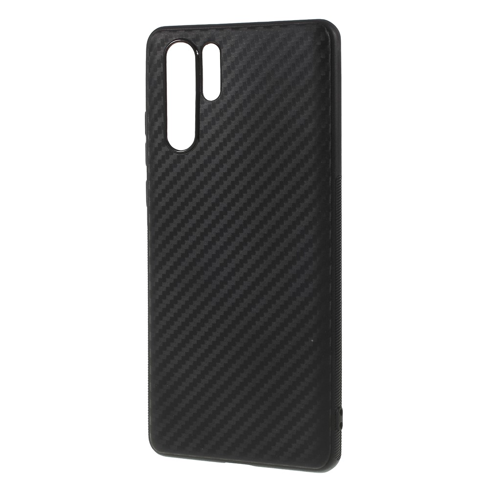 Carbon Fiber Brushed TPU Phone Casing for Huawei P30 Pro - Black-2