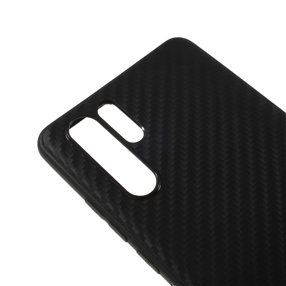 Carbon Fiber Brushed TPU Phone Casing for Huawei P30 Pro - Black-4