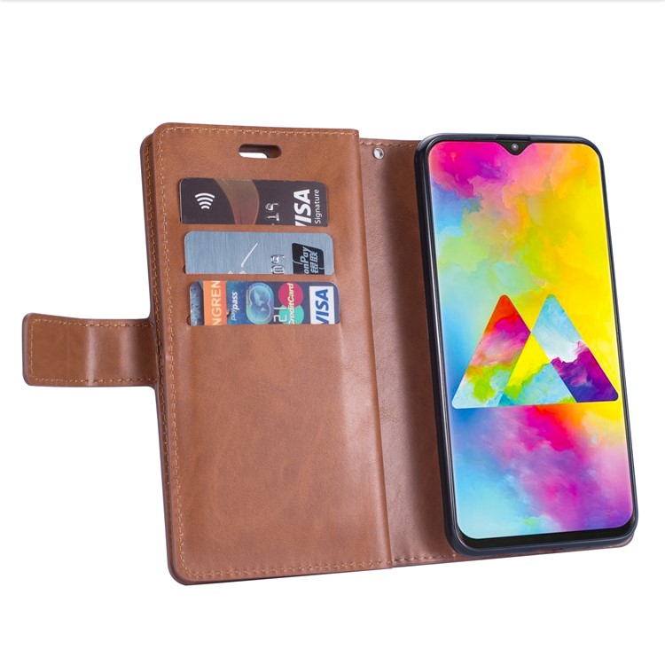 Multi-slot Wallet Zippered Leather Cover Stand Case for Huawei Y6 (2019, with Fingerprint Sensor) / Y6 Prime (2019) - Brown-5