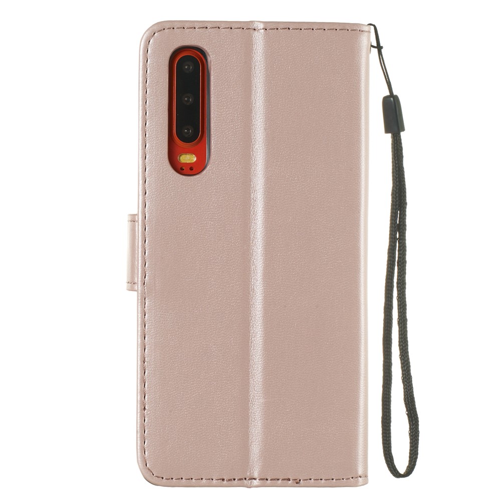 Wallet Leather Stand Case for Huawei P30 - Rose Gold-3