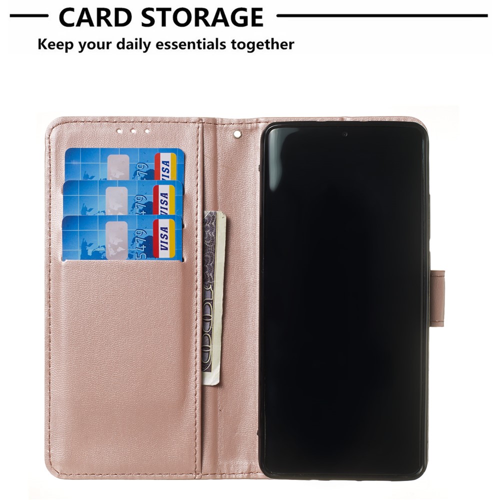 Solid Color Leather Wallet Stand Phone Case Cover for Huawei P30 Pro - Light Pink-4