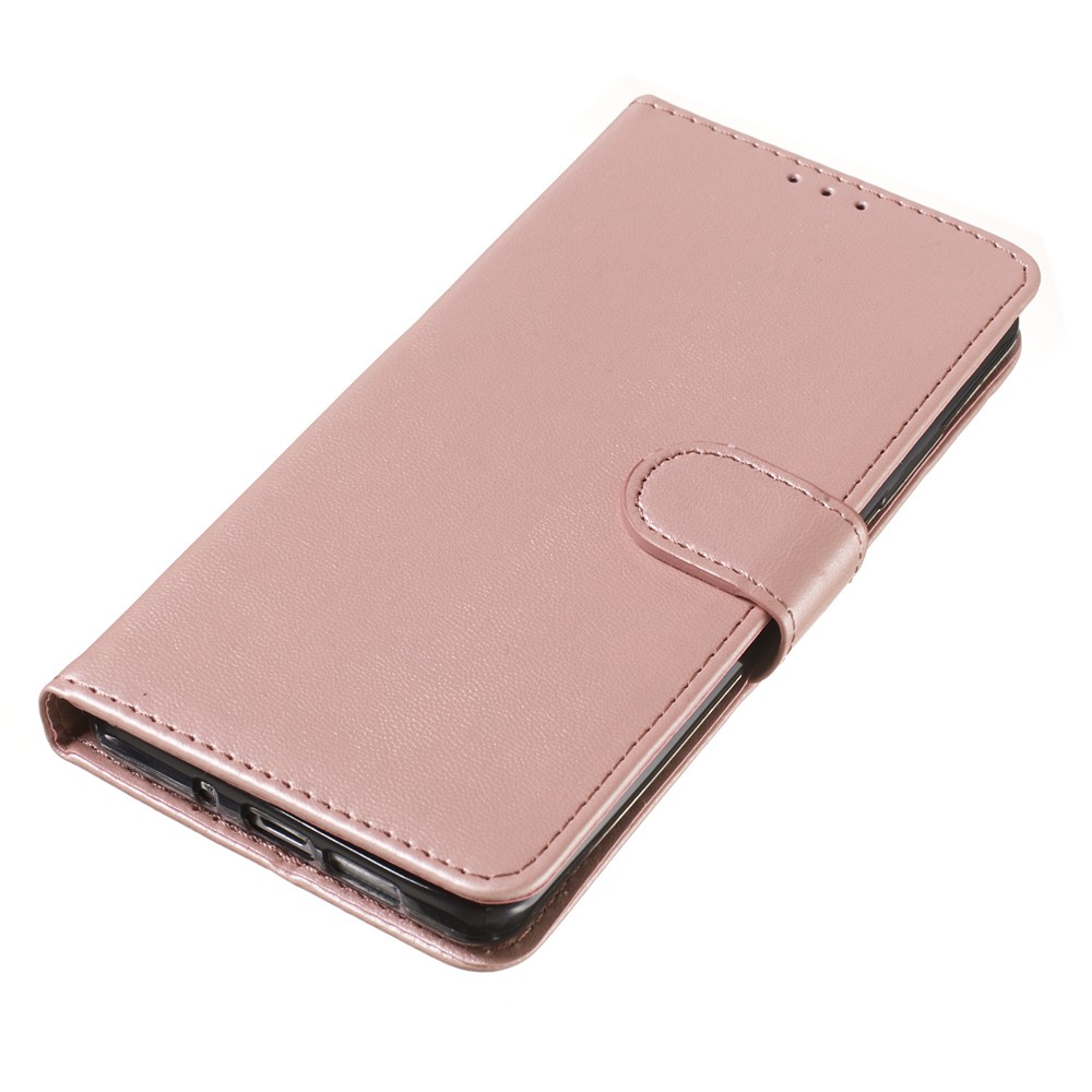 Solid Color Leather Wallet Stand Phone Case Cover for Huawei P30 Pro - Light Pink-5
