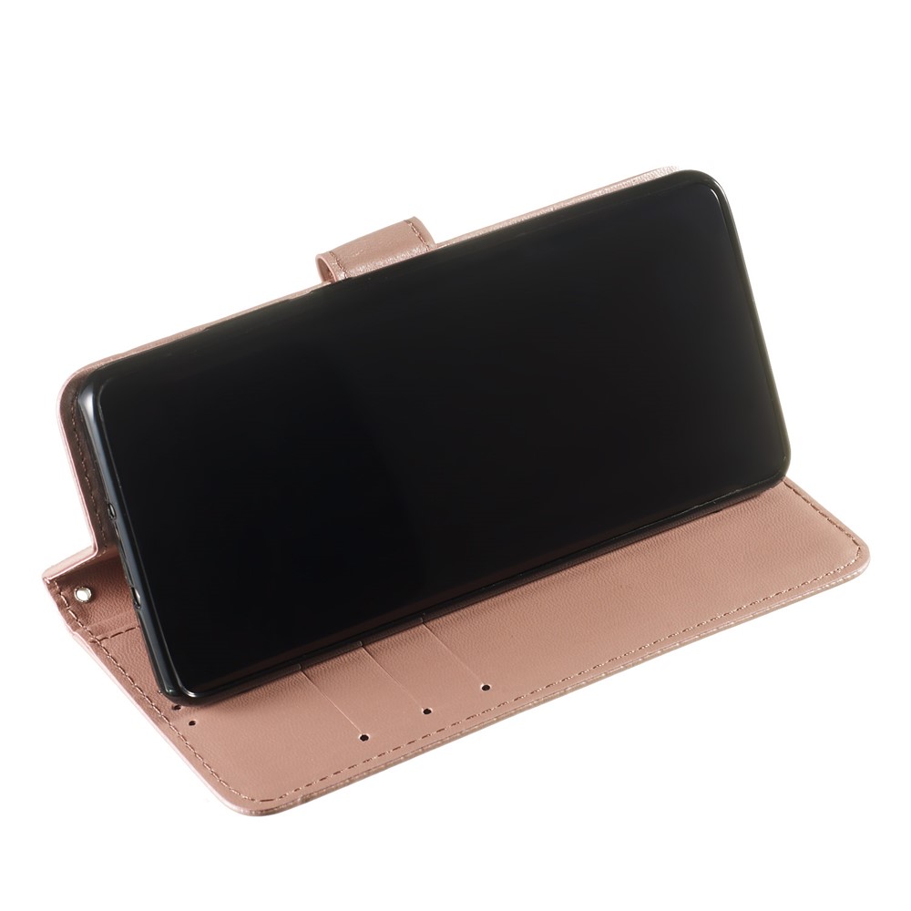 Solid Color Leather Wallet Stand Phone Case Cover for Huawei P30 Pro - Light Pink-6