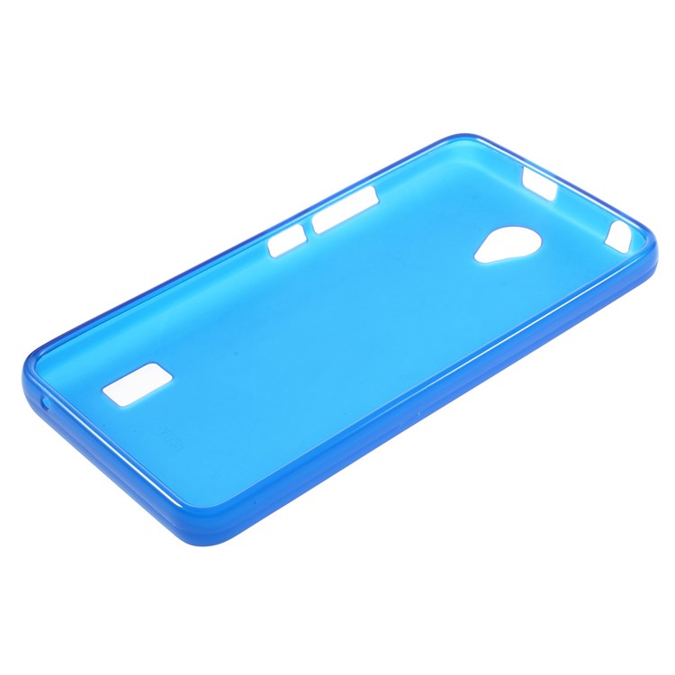 Frosted TPU Protective Gel Cover for Huawei Y635 - Blue-3