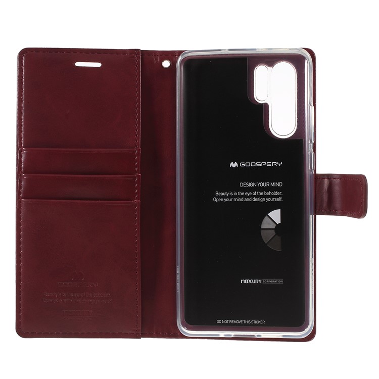 MERCURY GOOSPERY Blue Moon Leather Wallet Case for Huawei P30 Pro - Wine Red-9