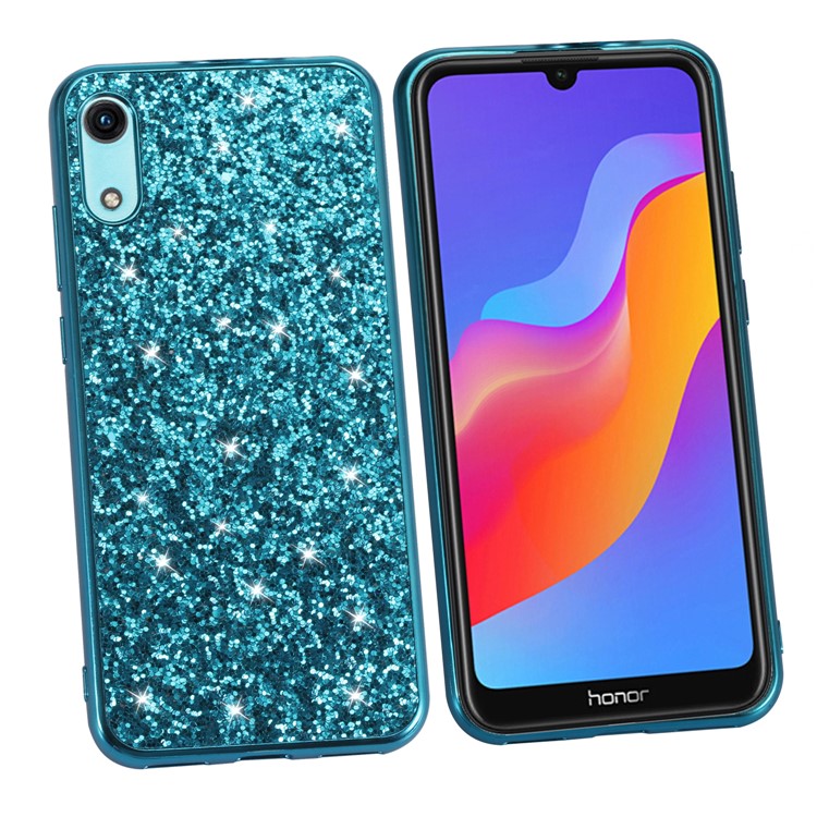 Shiny Sparkle Star Glittery Sequins PC+TPU Material Cover for Huawei Y6 (2019, without Fingerprint Sensor) / Y6 Pro (2019) - Cyan-4