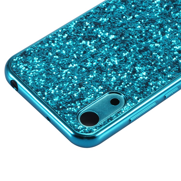 Shiny Sparkle Star Glittery Sequins PC+TPU Material Cover for Huawei Y6 (2019, without Fingerprint Sensor) / Y6 Pro (2019) - Cyan-5