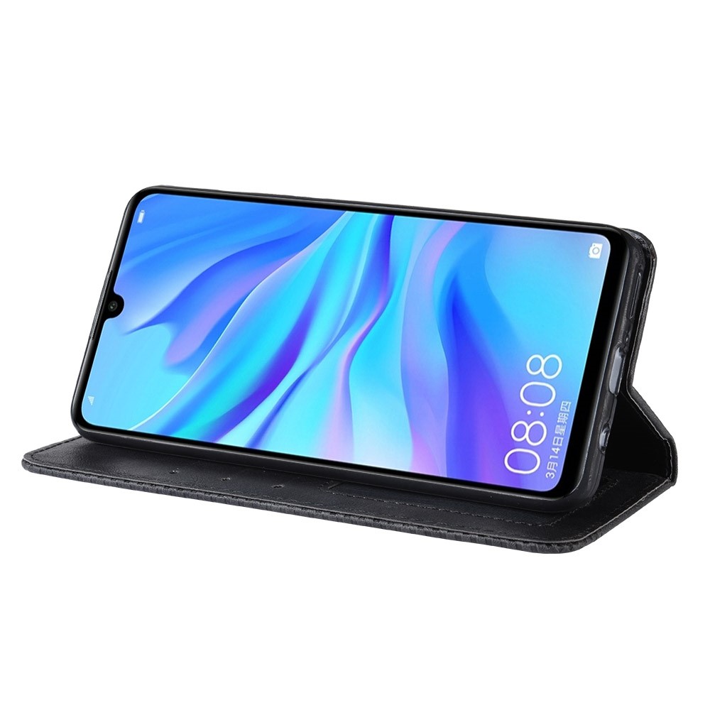 Portafoglio in Pelle in Stile Vintage Per Huawei Honor 20 Lite - Nero