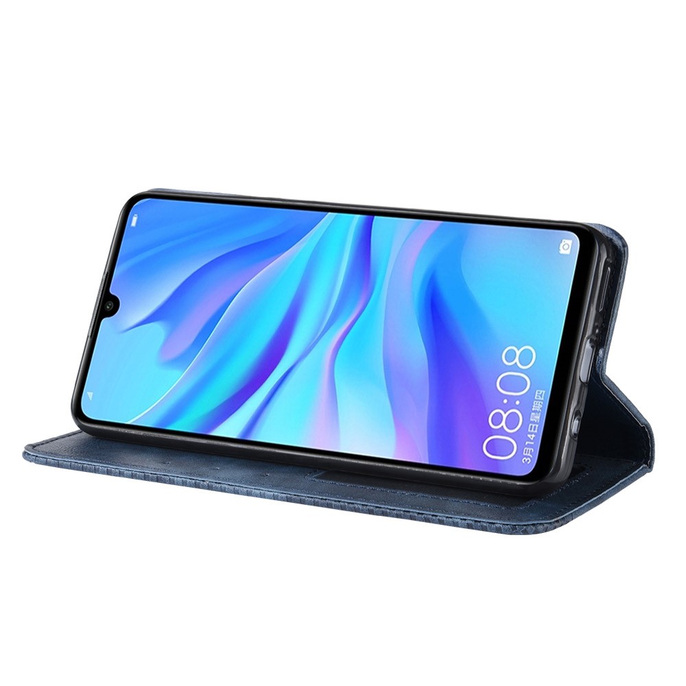 Vintage Style Leather Wallet Case for Huawei Honor 20 Lite - Blue-6