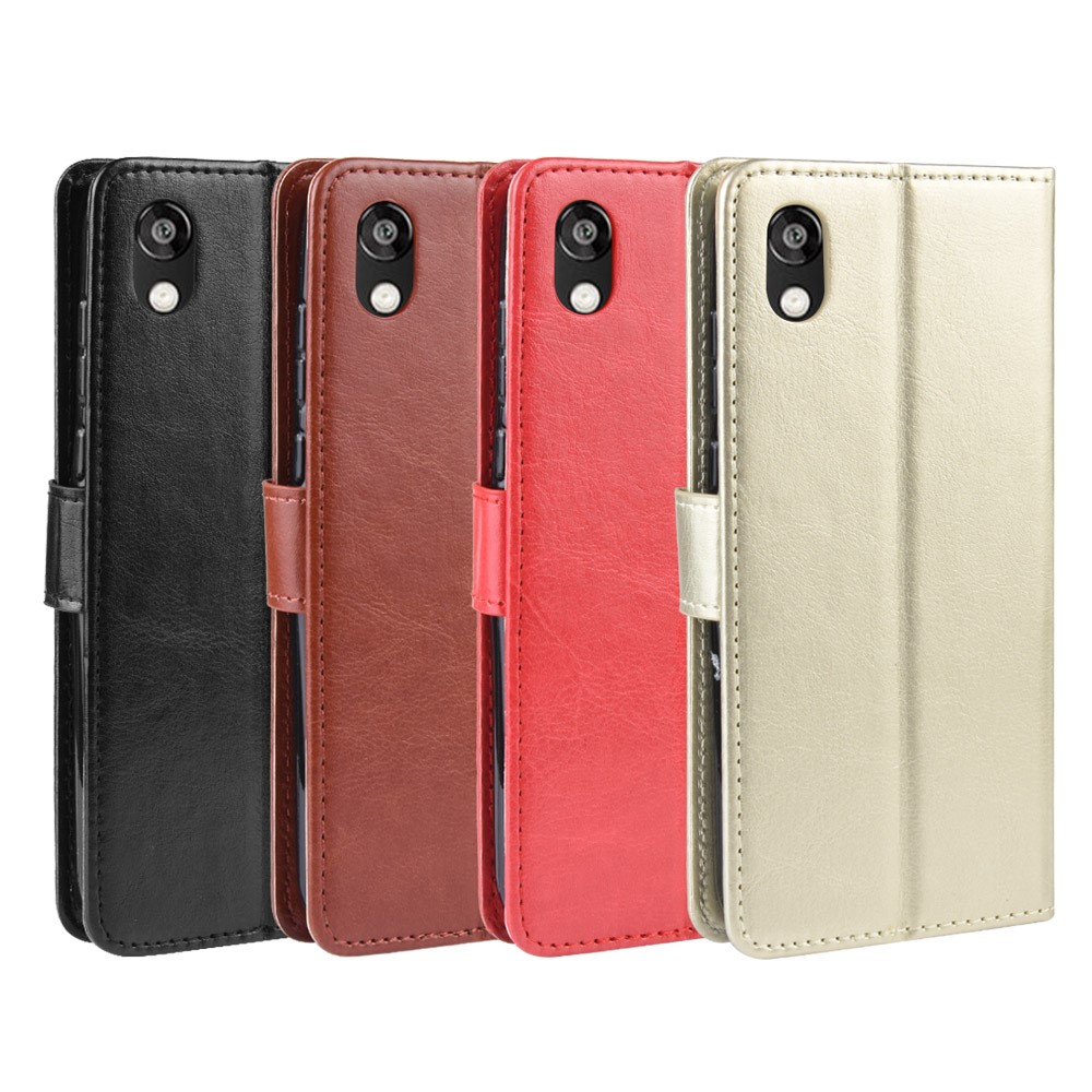 Crazy Horse Leather Wallet Case Для Huawei Y5 (2019) / Честь 8 с - Черный