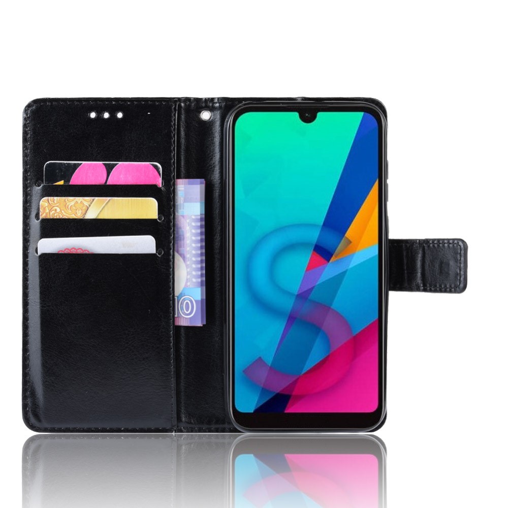 Crazy Horse Leather Wallet Case Для Huawei Y5 (2019) / Честь 8 с - Черный