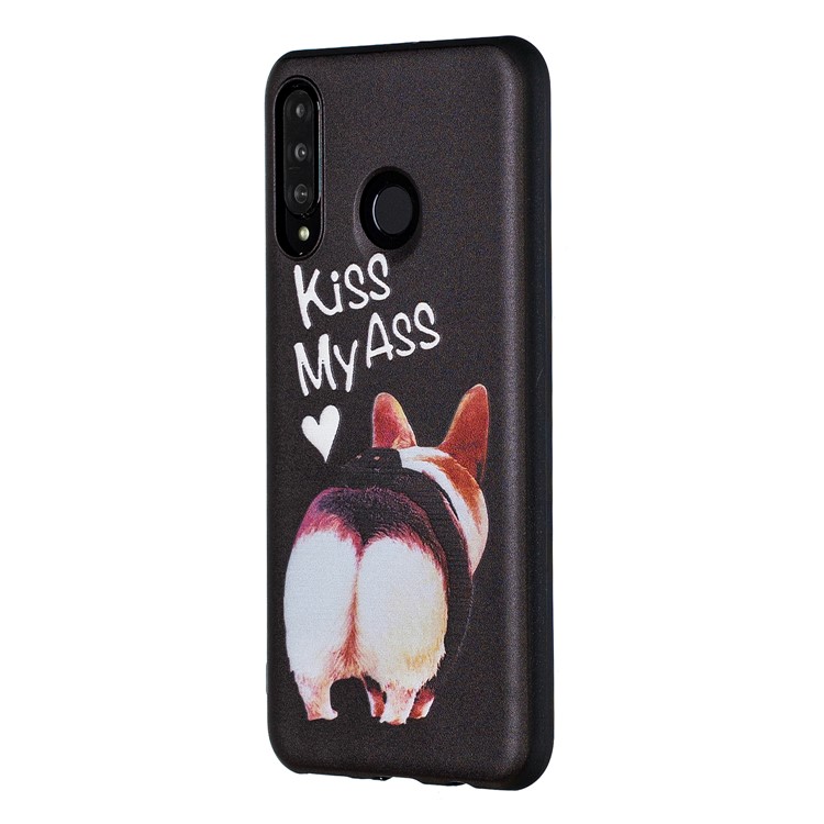 Embossment Patterned TPU Case Accessory for Huawei P30 Lite / nova 4e - Kiss My Ass-3
