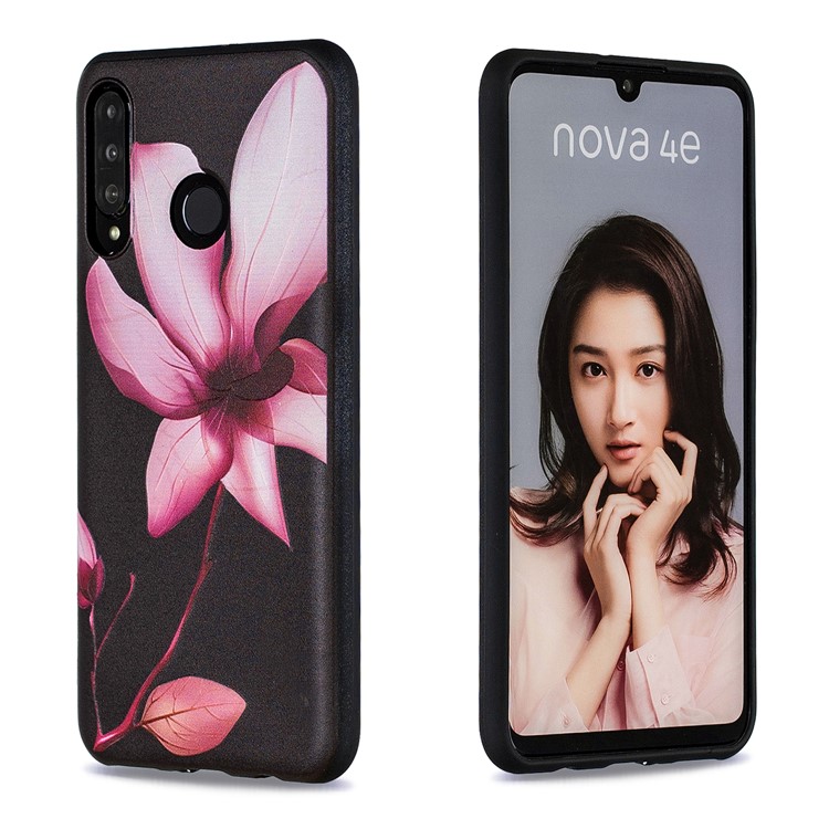 Accessorio In TPU Con Motivo Goffrato Per Huawei P30 Lite / nova 4e - Bel Fiore-2