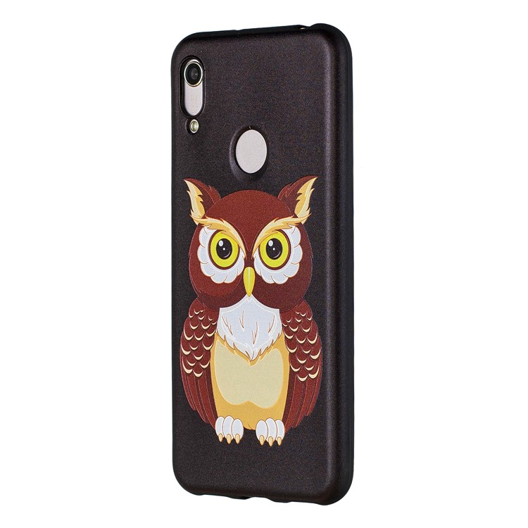 Embossment Patterned TPU Case Accessory for Huawei Y6 (2019, with Fingerprint Sensor) / Y6 Prime (2019) / Honor 8A - Lovely Owl-3