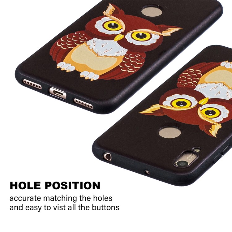 Embossment Patterned TPU Case Accessory for Huawei Y6 (2019, with Fingerprint Sensor) / Y6 Prime (2019) / Honor 8A - Lovely Owl-4