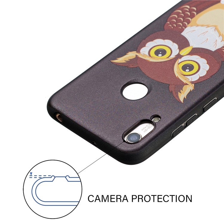 Embossment Patterned TPU Case Accessory for Huawei Y6 (2019, with Fingerprint Sensor) / Y6 Prime (2019) / Honor 8A - Lovely Owl-5