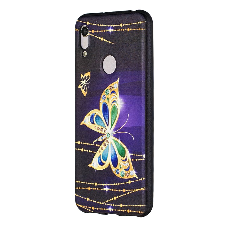 Embossment Patterned TPU Case Accessory for Huawei Y6 (2019, with Fingerprint Sensor) / Y6 Prime (2019) / Honor 8A - Diamante Butterfly-3